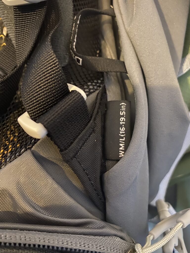 Osprey Backpack Size Label