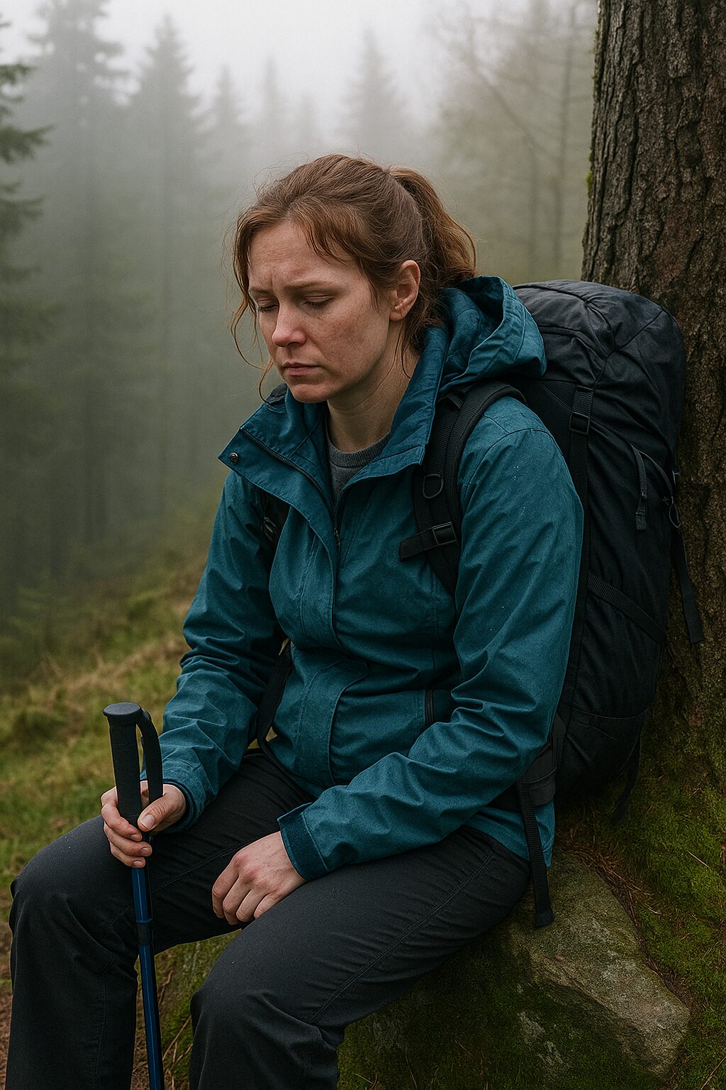 A Woman Hiker Reflecting — Not every day is easy