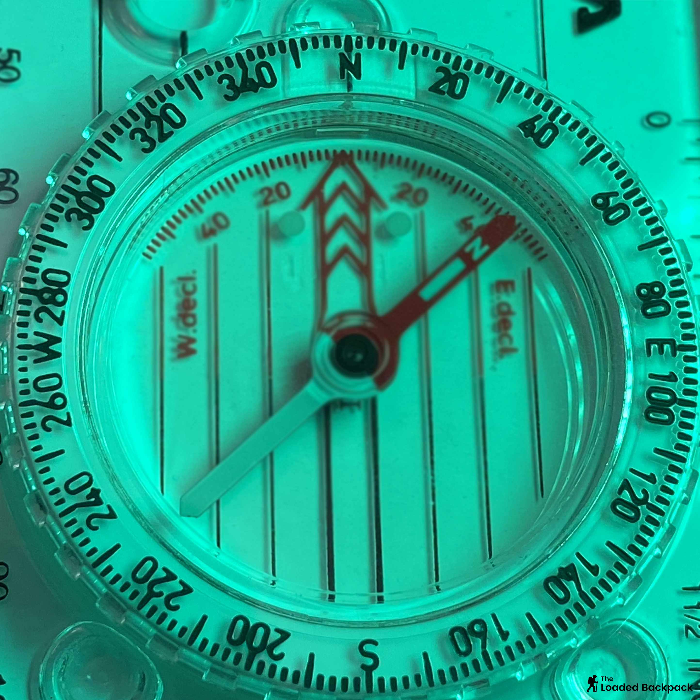 Detailed close-up of a compass showing the Rotating Bezel set precisely to 060 degrees.